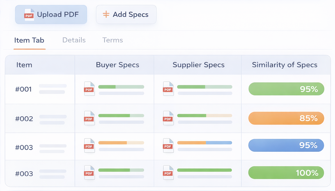 Vergleich der Spezifikationen